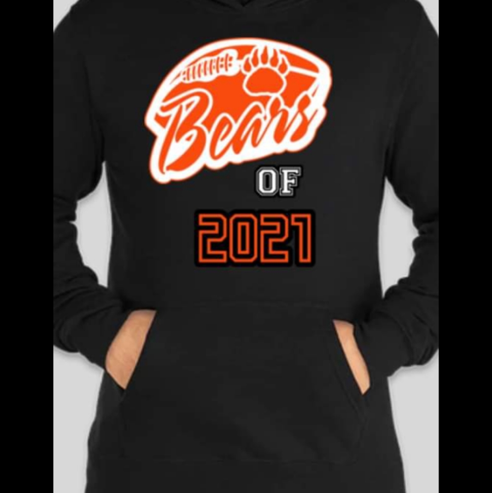 Gladewater Bears hoodie with a gaiter mask